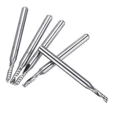 10pcs Single Flutes Milling Cutter 3.175mm Shank 2mm Tip Carbide End Mill CNC Cutting Tool