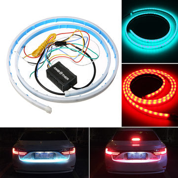 AMBOTHER Car 72SMD COB LED Running Brake Lamp Reverse Signal Tail Light Bar Strip Truck Waterproof U