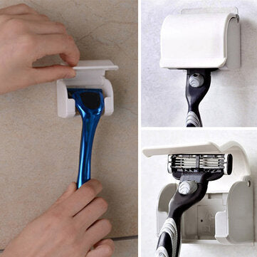 Honana Shaver Suction Cup Razor Rack Bathroom Sticky Razor Holder Shaver Hanging Storage Rack