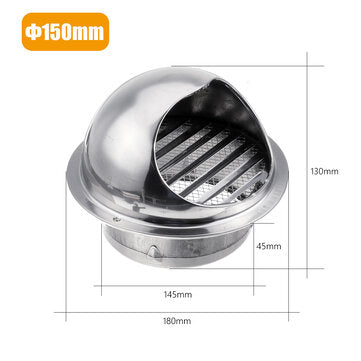 Stainless Steel Wall Air Vent Ducting Cover (DIAMETER: 150MM)