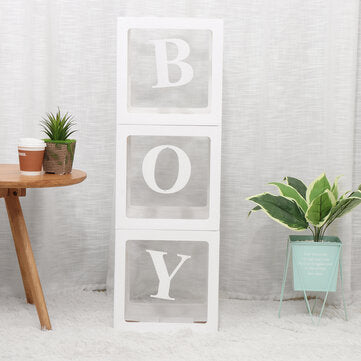 Transparent Alphabet Girl Box Balloons Baby Shower Decorations Gender Reveal Boy Gi... (PATTERN: 02)