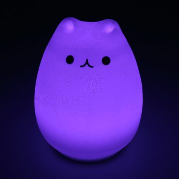 Rechargeable Color Changeable Silicone LED Sensitive Tap Control Night Light for Home