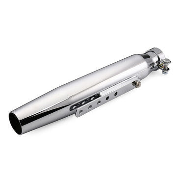 Universal 15`` Motorcycle Tapered Exhaust Muffler Silencer For Cafe Racer Custom (COLOR.: SILVER)