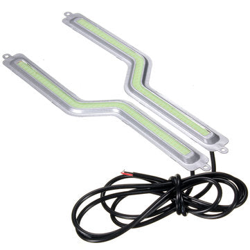 Z-shaped COB DRL Bright Daytime Light Strip Fog Lights Silver Crust (COLOR.: WHITE)