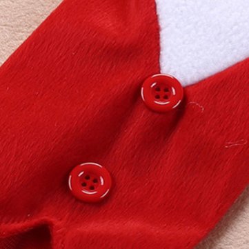 Christmas Red W-ine Bottle Covers Clothes With Hats Santa Claus Button Decor Bottle Cover Cap Kitche