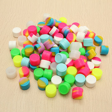 100 Pcs 2ML Colorful Round Silicone Non Stick Concentrate Containers Jar Storage Box