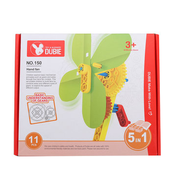 Handheld Manual Fan Gear Drive 5 Speed DIY Mechanical Explore Science Model Toy Kit