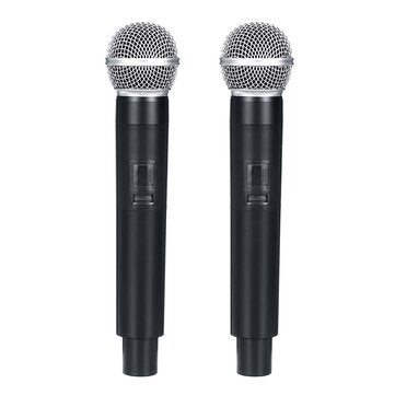 Professional UHF Wireless Microphone System 2 Channel 2 Cordless Handheld Mic Kraoke Speech Party su