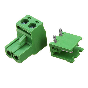 5pcs 5.08mm Pitch 2Pin Plug in Screw PCB Dupont Cable Terminal Block Connector Right Angle