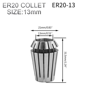 Machifit 5pcs ER16 ER20 Spring Collet 6.5-13mm Collet Chuck for CNC Milling Lathe Tool
