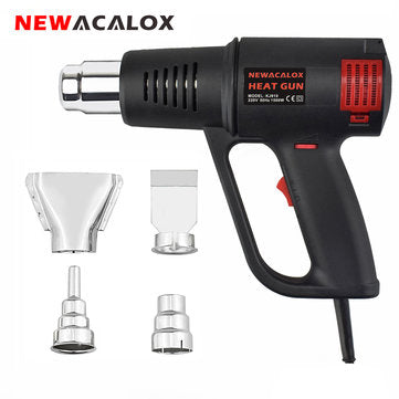 NEWACALOX 150W Hot Air Heat Machine Temperature Adjustable with 4pcs Nozzle (ADAPTOR: 110VUSPLUG)
