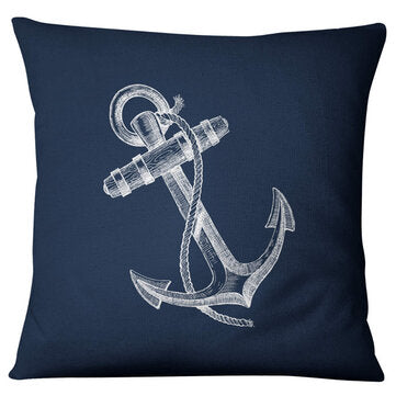 Blue Compass Nautical Marine Style Linen Pillow Case Mediterranean Sofa Cushion Cove... (COLOR1: #3)