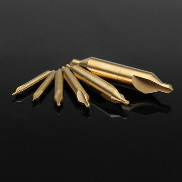 Drillpro 6pcs 1/1.5/2/2.5/3/5mm Center Drills 60 Degree HSS Titanium Coated Countersink Drill Bit