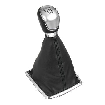 6 Speed MT Gear Stick Shift Knob with Dust Boot Cover For Ford Focus 2005-2012 (COLOR.: SILVER)