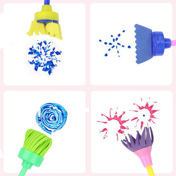 Painting Creative Graffiti Stamp Drawing Children Sponge Brush Flower Kids Toys