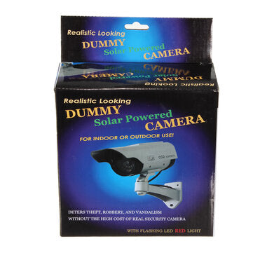 Solar Power Fake CCTV Security Surveillance Outdoor Flash LED Camera