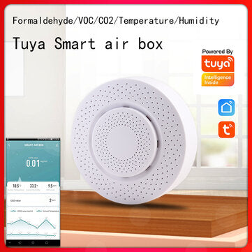 RSH Tuya Smart Wifi Air Box APP Remote Control Formaldehyde/VOC/CO2/Temperature/Humidity Detector