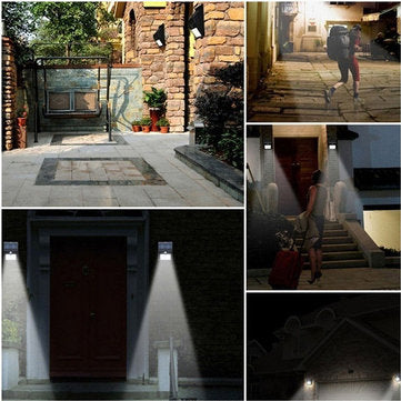 100 LED Solar Light PIR Motion Sensor Safety Outdoor Garden Wall Lamp 3 Lighting Modes