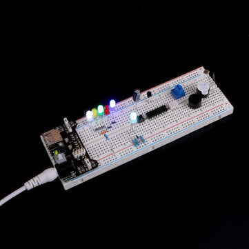 Electronics Fun Kit with Power Supply Module Jumper Wire Precision Potentiometer 830 tie-Points Brea