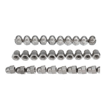 Suleve M3SN6 30Pcs M3 304 Stainless Steel Dome Head Cap Acorn Hex Nuts Thread Decor Cover Nuts