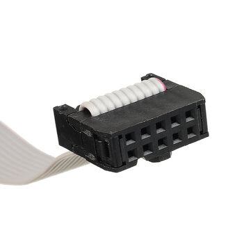 10Pcs 2.54mm FC-10P IDC Flat Gray Cable LED Screen Connected to JTAG Download Cable