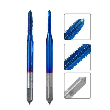 Drillpro 10Pcs Blue Nano Thread Tap M1-M3.5 HSS Metric Plug Tap Screw Tap Drill Machine Tap