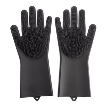 Magic Silicone Rubber Glove Dish Washing Cooking Glove Cleaning Heat Resistant Kit... (COLOR.: GREY)