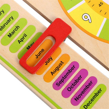 Wooden Multifunction Learning Clock Toy Alarm Calendar Cognition Educational Toys