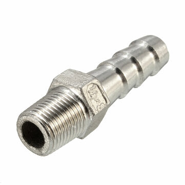 1/8 Inch Stainless Steel Hose Tails Barb Connector BSPT Thread Pipe Adapter (SIZE: 10MM)