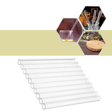 10Pcs Length 100mm OD 10mm 1.5mm Thick Wall Borosilicate Glass Blowing Tube Lab