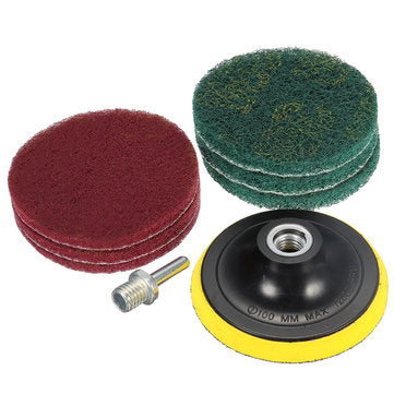 100/125mm Backing Pad With 6pcs Abrasive Finishing Pads Abrasive Tool Set (SIZE: 5INCH)