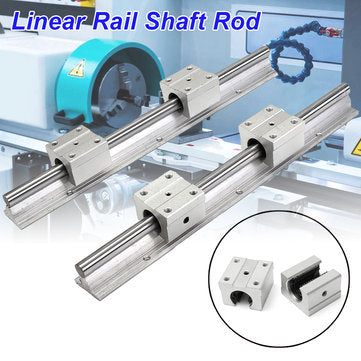 Machifit 2pcs SBR12 400mm Linear Rail Fully Supported Shaft Rod With 4pcs SBR12UU Blocks Lathe Tool