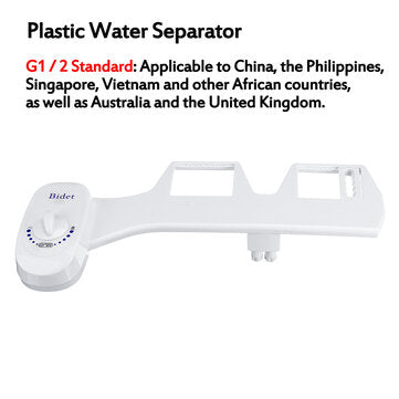 Bidet White Double-head Bidet Attachment Portable Manual Plastic Toilet (SIZE: 1/2INCH)