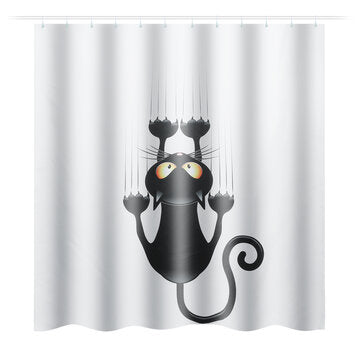Cat Waterproof Polyester Shower Curtain Bathroom Bathmats Toilet Rugs Cover Mat (SIZE: #1)