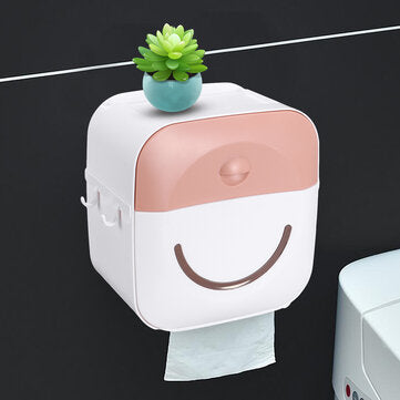 Wall Mounted Toilet Paper Roll Holder Bathroom Tissue Box Dispenser Storage Box (COLOR: GREY)