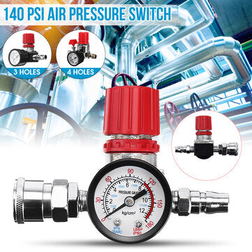 1/4" Pressure Regulator AIir Compressor 140PSI Gauge Regulating Control Valvee (NUMBER: 4)