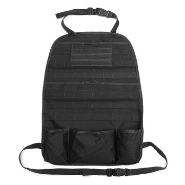 Tactical Car Seat Back Storage Organizer Waterproof Fabric For Most Cars Trucks SUVs (COLOR3: BLACK)