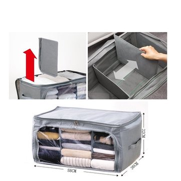 Transparent Quilts And Clothes Storage Bag Folding Organizer Bags Bamboo Container