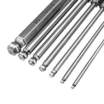 Broppe 7pcs SAE 5/64-5/16 Inch 100mm Magnetic Ball Screwdriver Bit 1/4 Inch Hex Shank