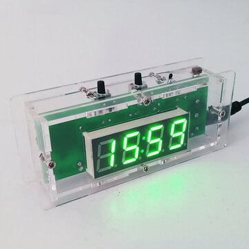 DIY C51 Microcontroller Electronic LED Light Control Temperature Digital Clock Ki... (COLOR.: GREEN)