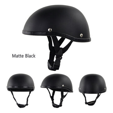 CYCLEGEAR Safety Half Face Helmet Retro Adjustable Cap Anti UV Bicycle Cyclin... (COLOR: MATTEBLACK)