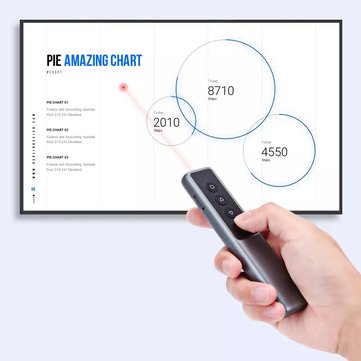 GUILDFORD Wireless Presenter Laser Flip Pen PPT Laser Page Pen Clicker Presentation Pen with USB rec