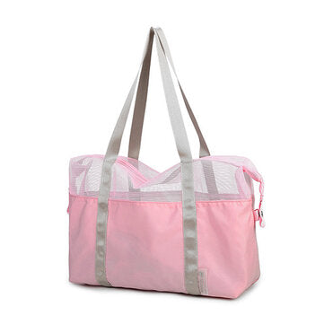 Honana HN-B13 Waterproof Travel Mesh Storage Bag Fashion Colorful Beach Swimming ... (COLOR.: PINK)