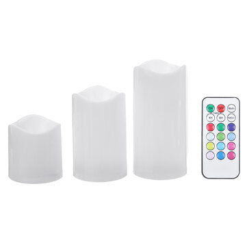3PCS Waterproof Flameless LED Candles Timer Battery-operated Remote Control