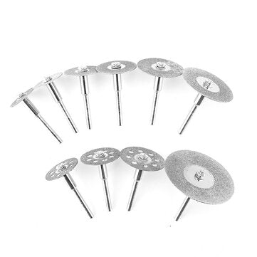 Drillpro 10pcs Diamond Cutting Discs Cut Off Wheel Set For Dremel Rotary Tool Saw Blade