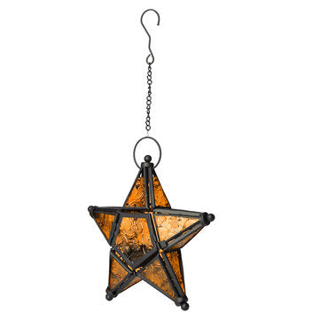 Moroccan Star Home Garden Lamps Hanging Tea light Candle Holder Lanterns (COLOR.: ORANGE)