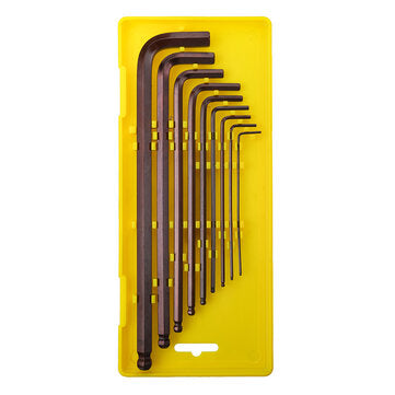 9Pcs S2 Alloy Steel Ball Head L Shape Torx Allen Wrench Set 1.5mm to 10mm Repair... (SIZE 3: MIDDLE)