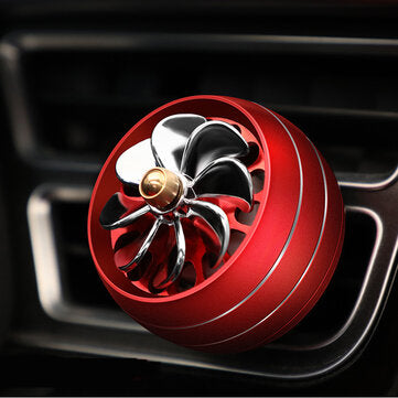 Mini Air Force 8 Car LED Air Vent Mount Perfume Clip Fan Air Freshener Fragrance Sc... (COLOR.: RED)