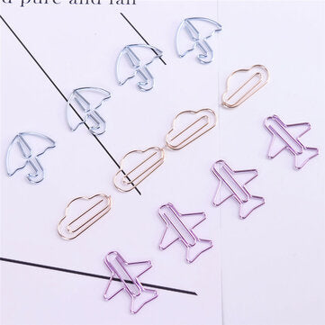 Deli 0055 12PCS Paper Clips Special Shape Notes Smooth Paper Clips DIY Bookmark Stationery Student M