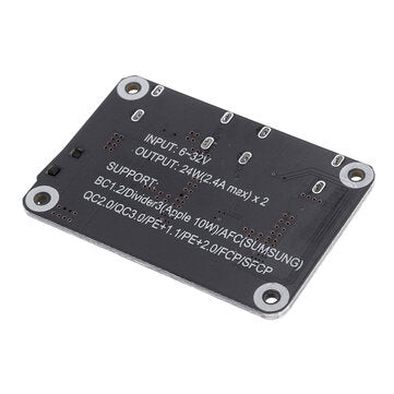 Dual USB Fast Charge Buck Module DC6-32V to 3-12V 24W * 2 Supports QC2.0 3.0 Huawei FCP Fast Charge